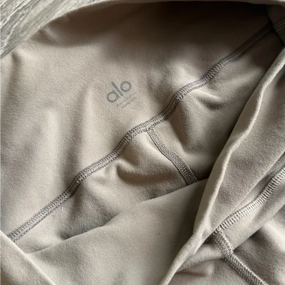 ALO Yoga Tan and Black Leggings with Sporty Stripes - Picture 3 of 4